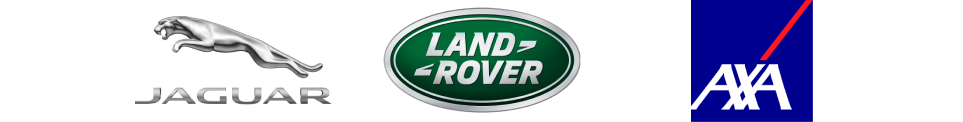 JUGUAR、LAND ROVER、AXAのロゴ